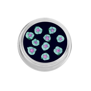 Kwiatki ceramiczne - turkusowe / Bass Cosmetics
