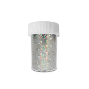 Folia transferowa w fiolce - srebrna holo kółka / Bass Cosmetics