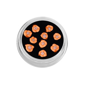 Kwiatki ceramiczne - pomarańczowe / Bass Cosmetics