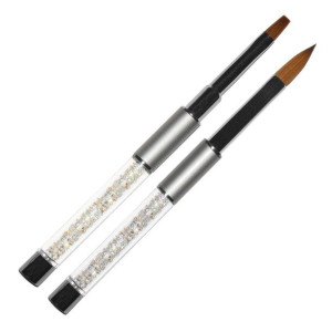 Pędzle do modelowania żelu i akrylu HIT-C - zestaw srebrny / Bass Cosmetics