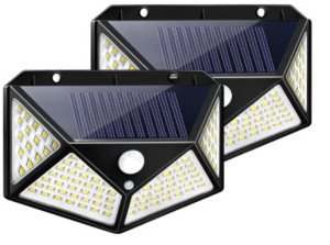 Lampa Solarna Z Czujnikiem Ruch I Zmierzchu 100led Zasilanie Solarne