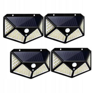 Lampa Solarna Z Czujnikiem Ruch I Zmierzchu 100led Zasilanie Solarne