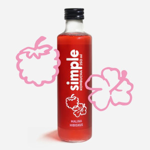 Kombucha malina hibiskus 250 ml Simple Kombucha