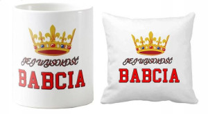 Prezent Babcia Dziadek Poduszka + Kubek