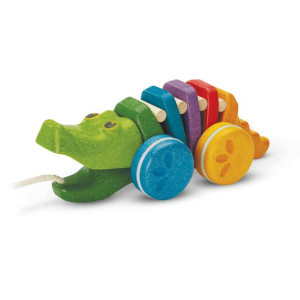 Tęczowy krokodyl do ciągnięcia, Plan Toys 1416