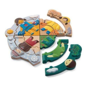 Układanka, puzzle, Ubranka na każdą porę roku, Plan Toys 5666