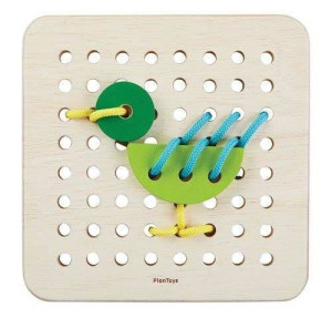 Drewniany zestaw do nauki sznurowania, Plan Toys 5372