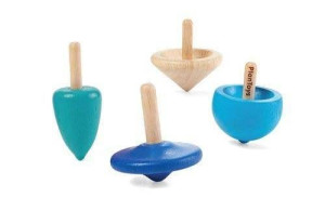 Mini zabawa zręcznościowa, 4 bączki , Plan Toys 4132