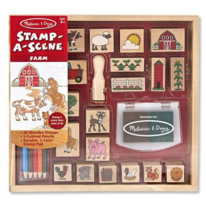 Melissa and Doug, Drewniane Stempelki Farma, MD18592
