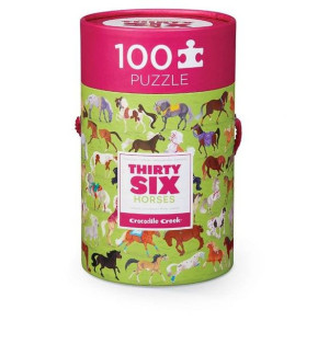 Puzzle 100 el. - Konie, w tubie
