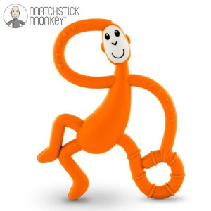 Matchstick Monkey Dancing Orange Terapeutyczny Gryzak Masujący ze Szczotecz