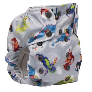 Smart Bottoms, Dream Diaper 2.0, kieszonka z wkładem, Dragon Dreams