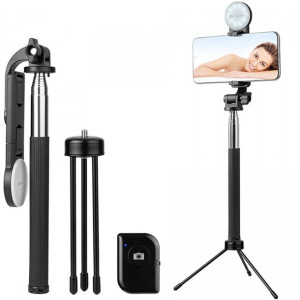 Kijek Do Selfie Stick Tripod Statyw Pilot Bluetooth Led