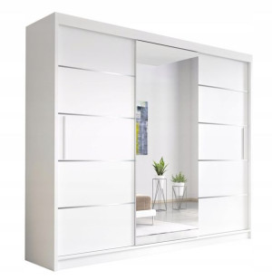 BIAŁA - Szafa z lustrem  250 cm
