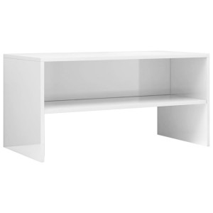Szafka pod TV, biała, wysoki połysk, 80x40x40 cm, płyta wiórowa