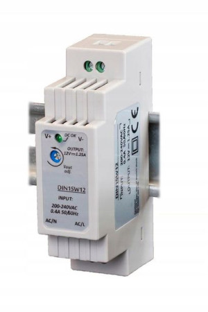 Zasilacz do taśm LED na szynę DIN 1,25A 15W 12V