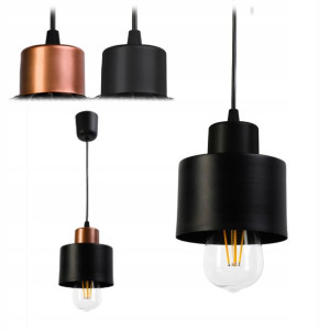 Lampa Wisząca Sufitowa kubek czarny loft 1xE27 LED