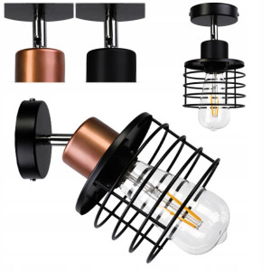 Lampa Kinkiet Sufitowa sprężyna regulowany loft