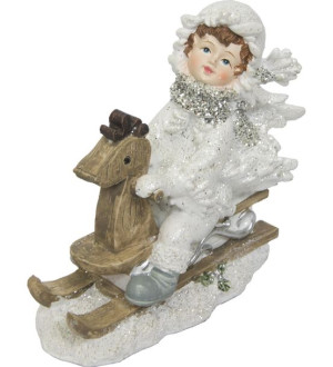 Figurka aniołka na koniu 12 cm