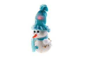 Figurka Bałwan świecący LED 16cm - Niebieski