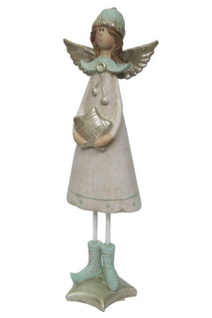 Figurka Anioł ze skrzydełkami turkusowy 24cm