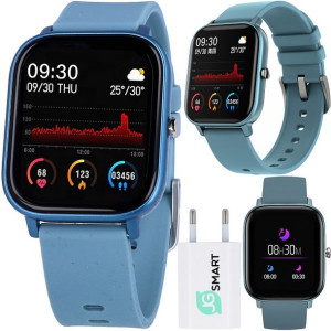 Smartwatch zegarek POWIADOMIENIA SMS PULS KALORIE NIEBIESKI