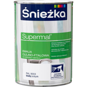 Farba olejno-ftalowa do drewna Śnieżka 5L biały połysk RAL9003