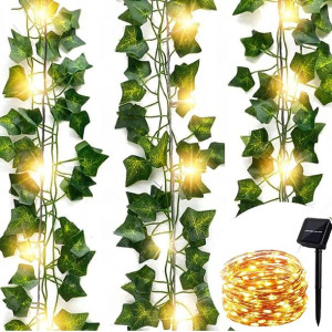 Sztuczny Bluszcz Led Solar Girlanda 6szt 12m Ogród Panel Solarny Kurtyna