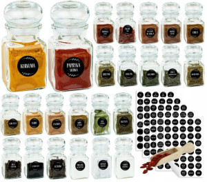 Słoik na przyprawy 150ml 24 sztuki + 200 naklejek