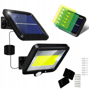 Lampa 100led Solarna Z Czujnikiem Ruch Zmierzchu Panel Słoneczny Eko Prąd