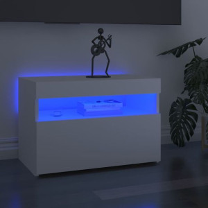 Lumarko Szafka pod TV z oświetleniem LED, biała, 60x35x40 cm!