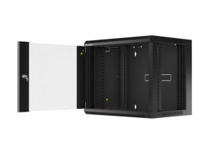 Szafa Instalacyjna Rack Wisząca 19" 9u 570x450 Szybki Montaż Czarna Lanberg