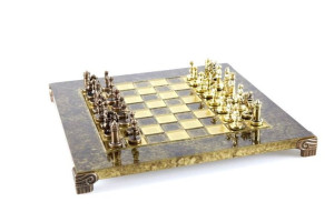 Ekskluzywne szachy metalowe Bizancjum, szachownica 20x20cm