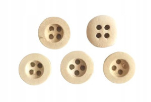 Guziki drewniane 11 mm 4 otw. 10 szt.