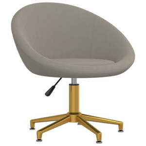 Obrotowe krzesło biurowe, jasnoszare, tapicerowane aksamitem