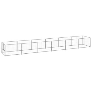 Kojec dla psa, srebrny, 6 m², stalowy
