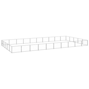 Kojec dla psa, srebrny, 50 m², stalowy