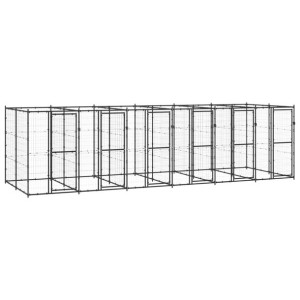 Kojec zewnętrzny dla psa, stalowy, 14,52 m²