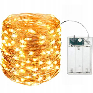 Lampki Oświetlenie Drucik Girlanda 100 Led Baterie