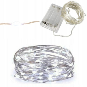 Lampki Oświetlenie Drucik Girlanda 100 Led Baterie