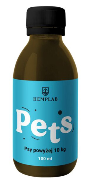 Olejek Konopny Pets 100 ml CBD Dla PSA od 10 kg Podawany Do Karmy