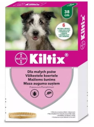 Bayer Kiltix Obroża Na KLESZCZE PCHŁY Dla Małych Psów Dł. 38 cm do 6 m-cy
