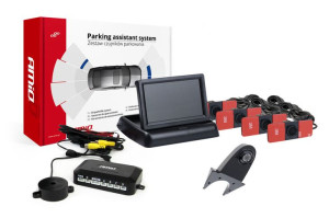 Zestaw czujników parkowania tft02 4,3" z kamerą hd-502-ir 4 sensory czarne