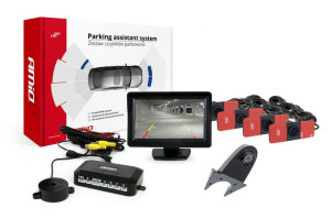 Zestaw czujników parkowania tft01 4,3" z kamerą hd-502-ir 4 sensory czarne