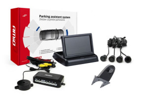 Zestaw czujników parkowania tft02 4,3" z kamerą hd-502-ir 4 sensory czarne