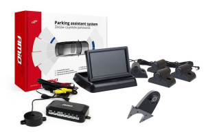 Zestaw czujników parkowania tft02 4,3" z kamerą hd-502-ir 4 sensory czarne