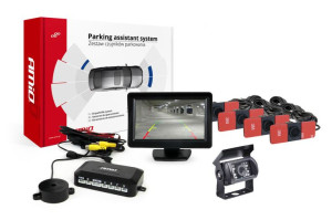 Zestaw czujników parkowania tft01 4,3" z kamerą hd-501-ir 4 sensory czarne