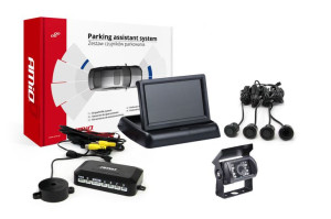 Zestaw czujników parkowania tft02 4,3" z kamerą hd-501-ir 4 sensory czarne