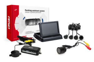 Zestaw czujników parkowania tft02 4,3" z kamerą hd-301-ir 4 sensory czarne
