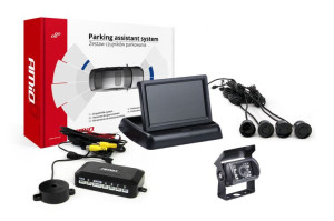 Zestaw czujników parkowania tft02 4,3" z kamerą hd-501-ir 4 sensory czarne